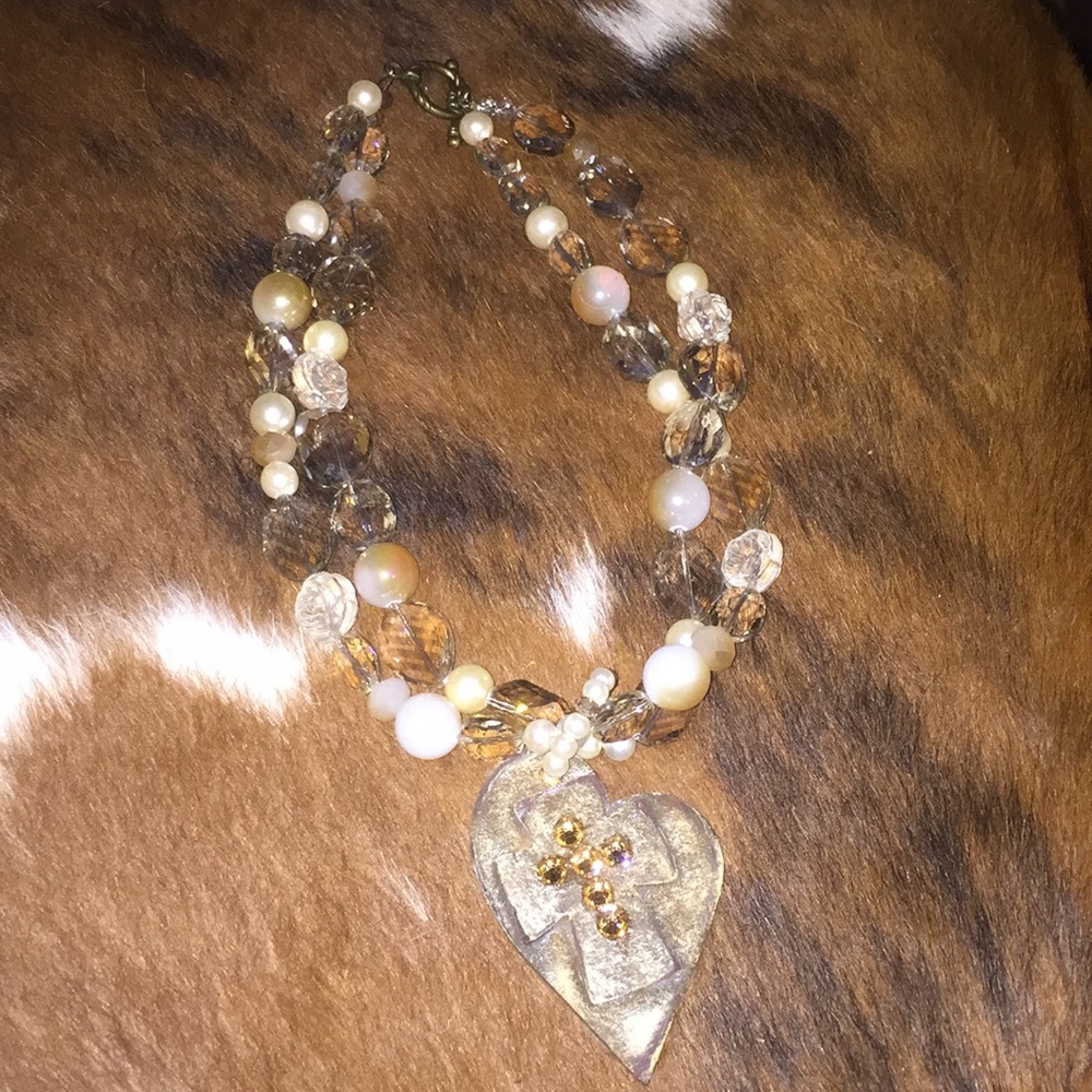 Heart and cross necklace